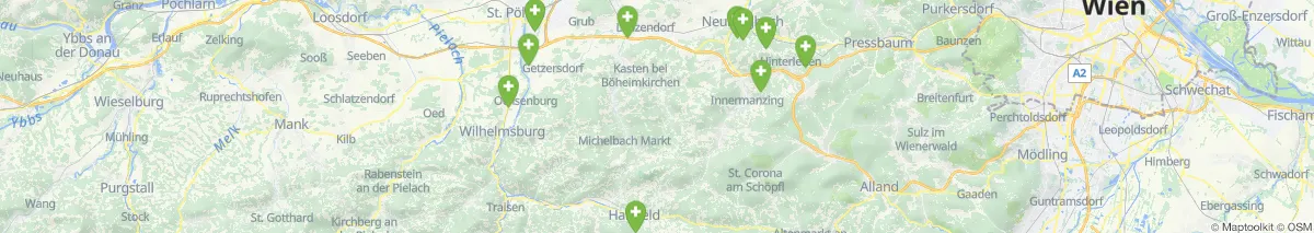 Kartenansicht für Apotheken-Notdienste in der Nähe von Stössing (Gemeinde, Niederösterreich) (500)